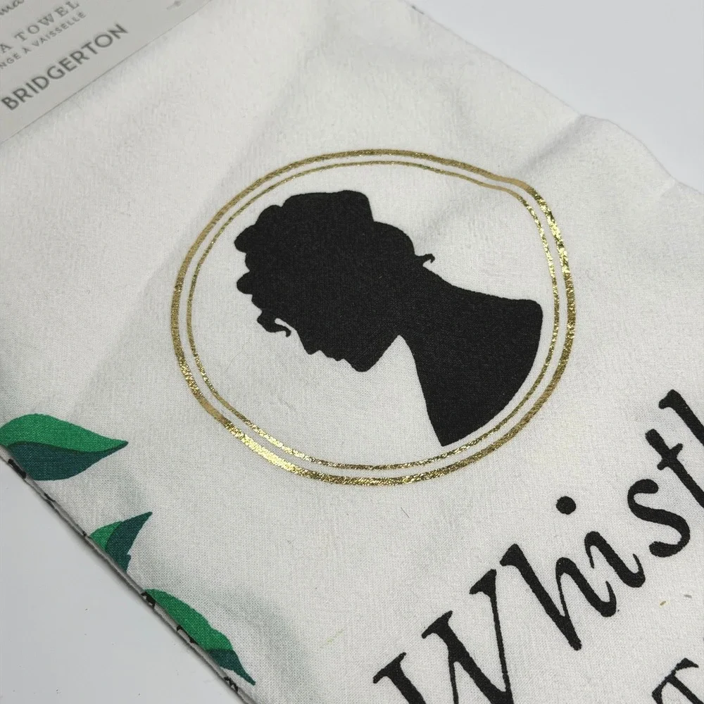 Hallmark Bridgerton Lady Whistledown Tea Towel‎ Cotton 18x26 New Society Papers